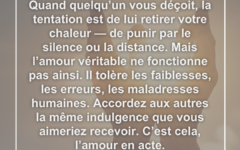 L’amour tolère les faiblesses, les erreurs et les échecs humains amour-tolerance-faiblesses-indulgence