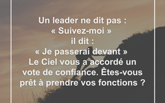 Le paradis vous a accordé un vote de confiance leader-servir-passer-devant
